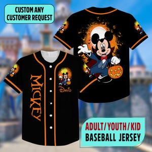 Personalize Mouse Baseball Jersey Team, Cartoon Characters Basketball Jersey, Magic Kingdom Baseball Outfit, Mouse Halloween Gift For Kids
