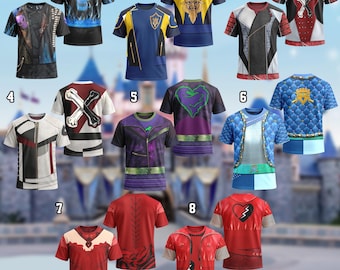 Camiseta 3D de disfraz de Halloween de Descendientes de DN, camiseta de disfraz de cosplay de personaje de Descendientes, camiseta a juego para grupo familiar de cosplay de Halloween
