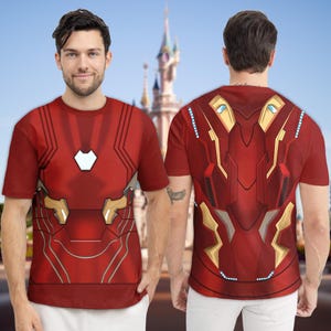 Iron Man Costume 3D T-Shirt, Halloween Cosplay Running Costume Shirt, Halloween Costume For Family Group T Shirt, Superhero Costume Shirt Bild 1