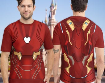 Camiseta 3D de Iron Man, disfraz de Halloween para correr, disfraz de Halloween para grupos familiares, disfraz de superhéroe