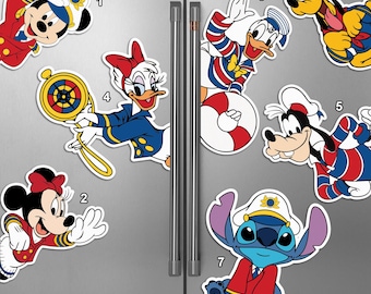 Custom All Characters Cruise Magnet, Mouse & Friends Princess Cruise Line Magnet, Family Cruise Door Magnet, Magic Kingdom Door Magnet