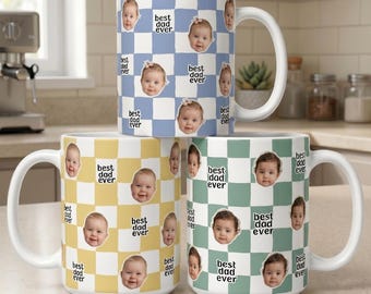 Best Dad Ever Custom Baby Photo Mug, Father's Day Gift, First Time Daddy Appreciation, Dad's Birthday Present, Personalized Photo Dad Mug