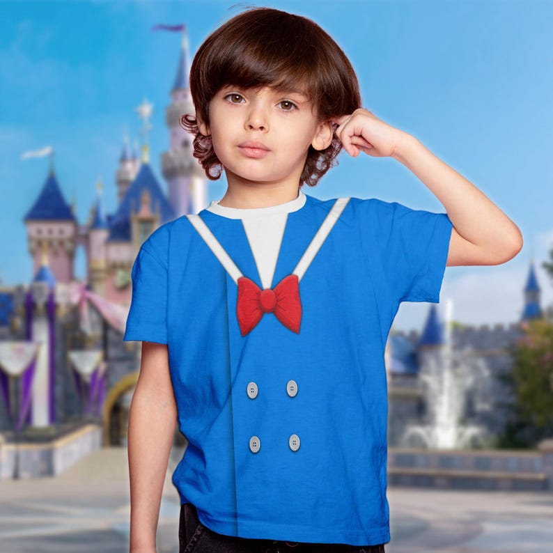 Donald Duck Unisex Shirt, Animated Duck Blue Suit 3D Costume Cosplay T-Shirt, Mouse's Friend Halloween Costume For Family Group T Shirt bild 2