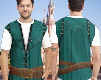 Flynn Rider Costume Cosplay 3D T-Shirt, Tangled Costume, Rapunzel Halloween Costume For Family Group T Shirt, Men Suit Cosplay Tee