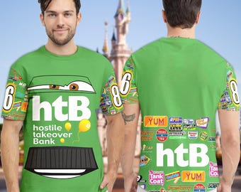 Chick Hicks Cars 3D Adult T-shirt, Cars Movie Over Print Shirt, Chick Hicks Character Cars Movie T-shirt, Chick Hicks Green Cars T-shirt