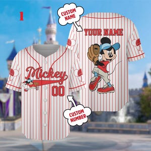 Personalize Mouse Baseball Jersey Team, Cartoon Characters Basketball Jersey, Magic Kingdom Baseball Outfit, Birthday Gift For Kids Adult