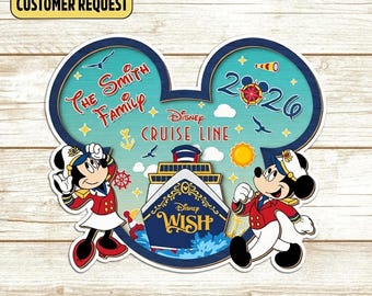 Personalized DN Cruise Line Magnet, DN Cruise Trip Family Magnet, Mickey and Friends Family Cruise Ship Stateroom Door, DN Gift