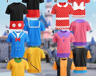Mouse & Friends Costume T-Shirt, Mouse Cosplay Costume Shirt, Mouse Characters Cosplay Tee, Halloween Party All Over Print Tee