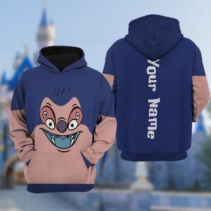 Personalize Lilo And Stitch 3D Costume Outfit, Jumba Jookiba Cosplay Costume Hoodie, Cartoon Character Halloween All Over Print Clothing Bild 2