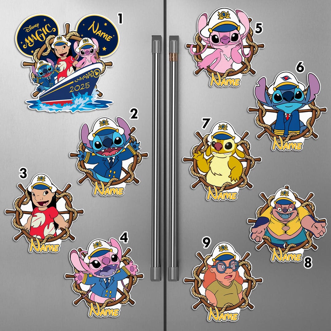 Stitch In Ship Custom Lilo and Stitch Disney Cruise Magnet, Ohana Means Family Stitch ...