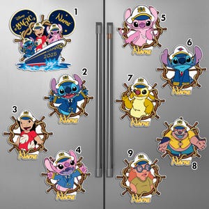 Custom Lilo and Stitch Disney Cruise Magnet, Ohana Means Family Stitch Magnet, Disney Family Cruise Ship Stateroom Door, Stitch Cruise Decor
