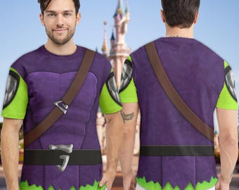 Green Goblin Costume T-Shirt, The Amazing Spider Man Character All Over Print Shirt, Green Goblin Cosplay Costume Tee, Halloween 3D T-Shirt