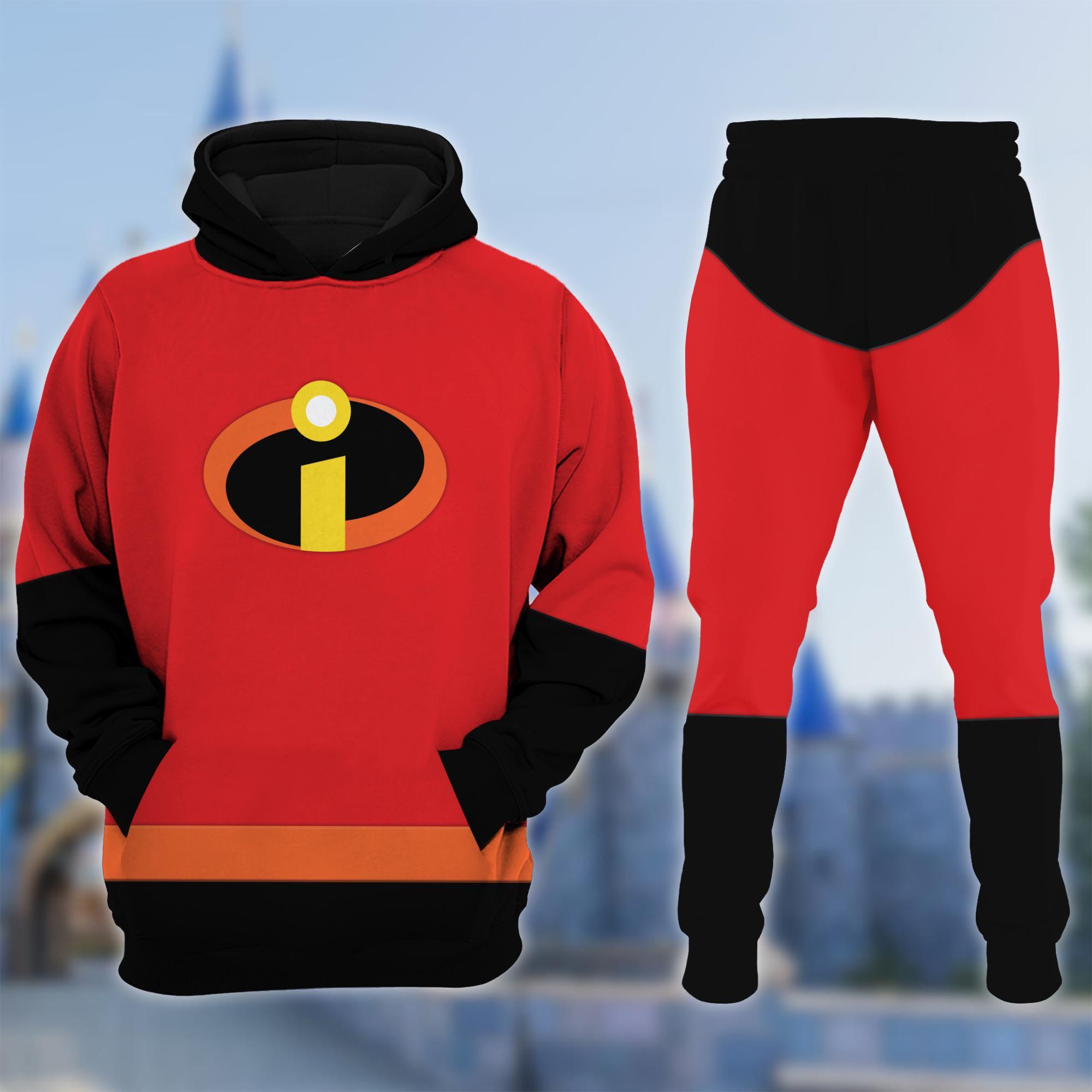 Discover Disney Dash Parr 3D Hoodie & Joggers Set, The Incredibles Costume Sweatshirt, Dashiell Robert Cosplay Outfit
