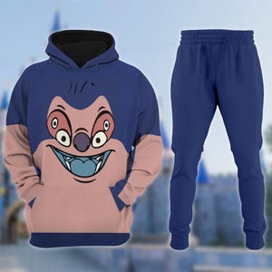 Personalize Lilo And Stitch 3D Costume Outfit, Jumba Jookiba Cosplay Costume Hoodie, Cartoon Character Halloween All Over Print Clothing Bild 1