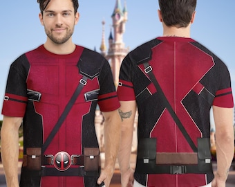 Deadpool 3D Costume Hoodie, Anti Hero Character Cosplay Costume Hoodie, Halloween 3D Cosplay Outfit, Movie Character All Over Print Shirt