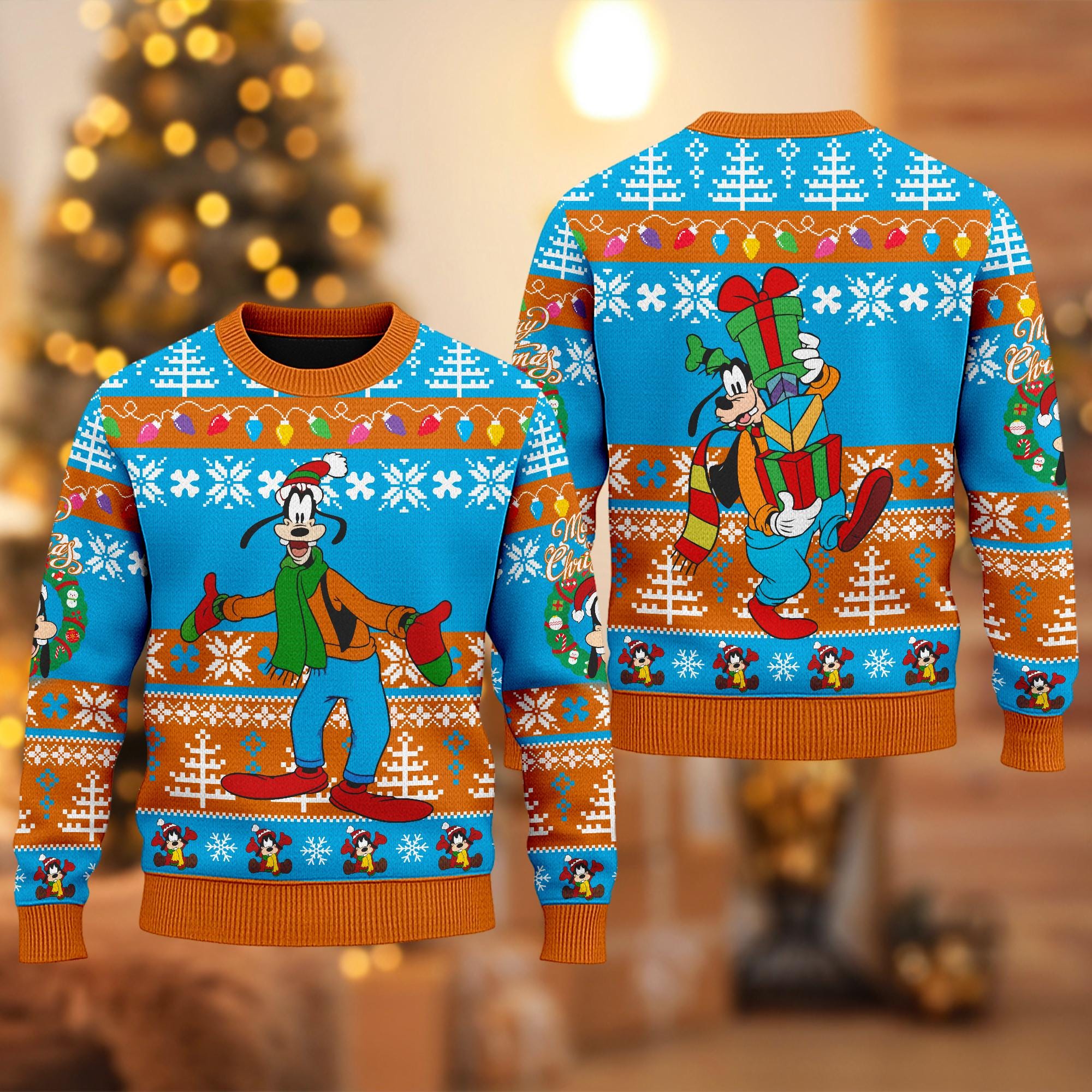 Discover Disney Goofy Ugly Christmas Sweater, Mickey Mouse Xmas Sweatshirt, Goofy Dog Character Christmas Gift For Men Women Kid, Disney Ugly Sweater