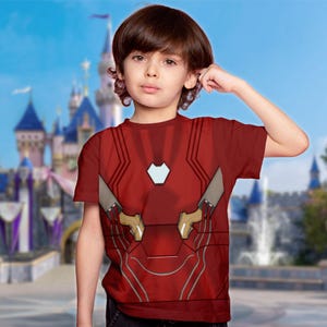 Iron Man Costume 3D T-Shirt, Halloween Cosplay Running Costume Shirt, Halloween Costume For Family Group T Shirt, Superhero Costume Shirt Bild 2