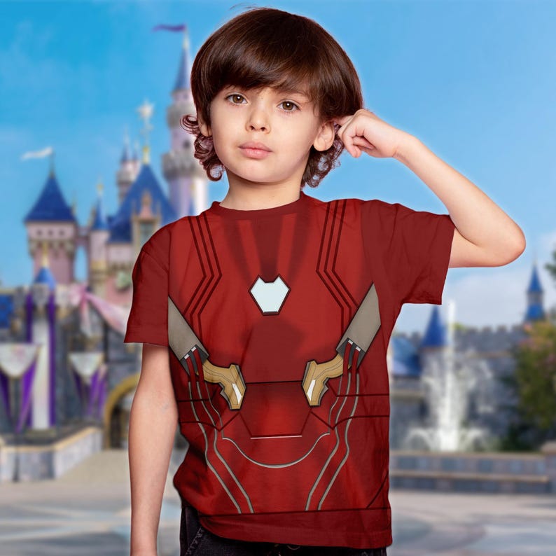 Iron Man Costume 3D T-Shirt, Halloween Cosplay Running Costume Shirt, Halloween Costume For Family Group T Shirt, Superhero Costume Shirt Bild 2