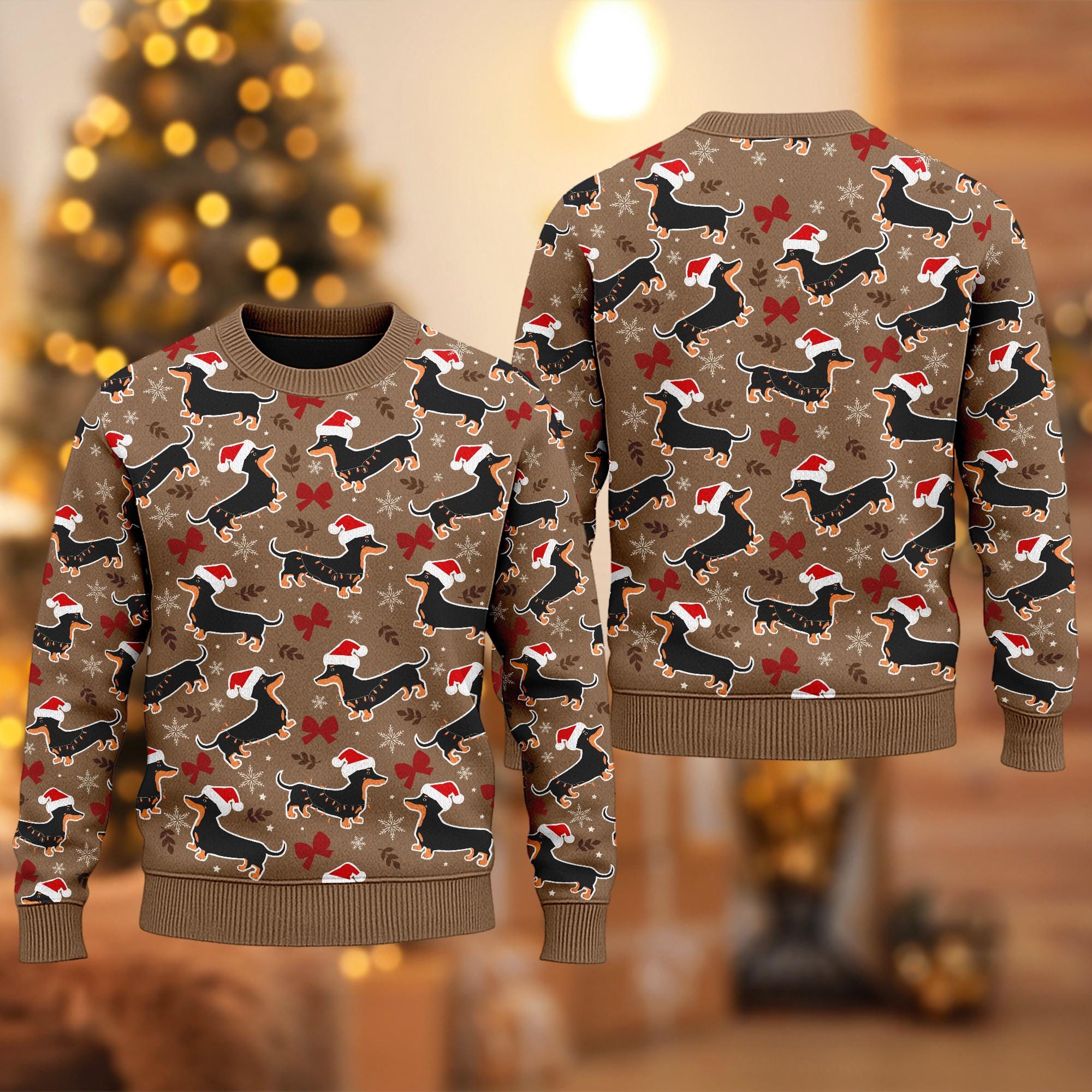 Discover Dachshund Christmas Ugly Sweater, Dachshund Christmas Sweatshirt, Dog Xmas Holiday Sweater, Cute Dog Pet Christmas Gift, Dog Lovers