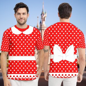 Minnie Mouse 3D Costume Cosplay T-Shirt, Minnie Halloween Shirt, Mickey Minnie All Over Printed Trip Shirt, Minnie Mouse Birthday Girl Gift 画像 3