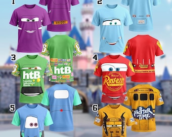 Fritter McQueen Sally Chick Costume T-Shirt, Cars Movie Cosplay Costume Shirt, Characters Cosplay Tee, Halloween All Over Print Tee