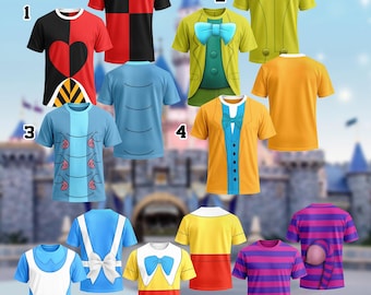 Alice In Wonderland Halloween Costume, Queen Of Heart Alice Cheshire Tweedle Halloween Cosplay, Alice In Wonderland Cosplay Costume Shirt