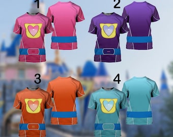 Heart Face 3D Super Cat Suit, Halloween Costume For Family Group T Shirt, Super Cat All Over Print Cosplay Party Friend Matching Shirt