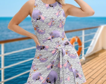 Falda de tenis Figment Dragon, falda de Disney Figment, vestido de tenis Disney Epcot, vestido Disney para mujer, vestido de dragón morado de regalo