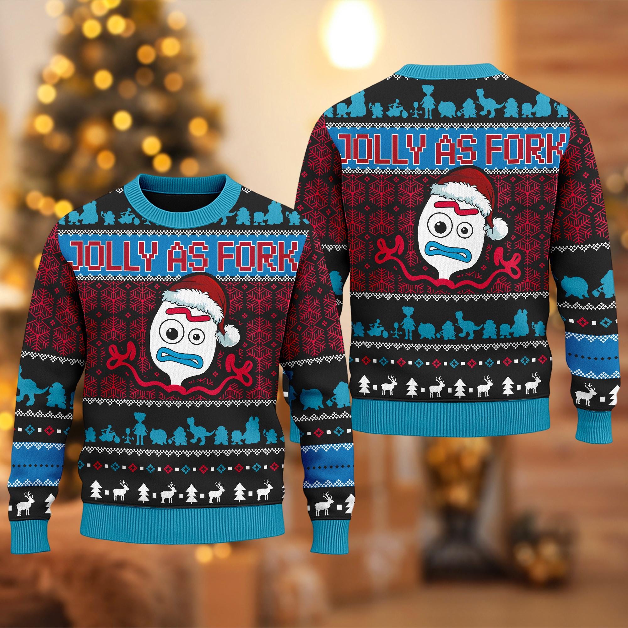 Discover Toy Story Jolly As Fork Ugly Christmas Sweater, Forky Toy Story Sweatshirt, Toy Story Xmas Party Shirt, Disney Christmas Gift For Men Women