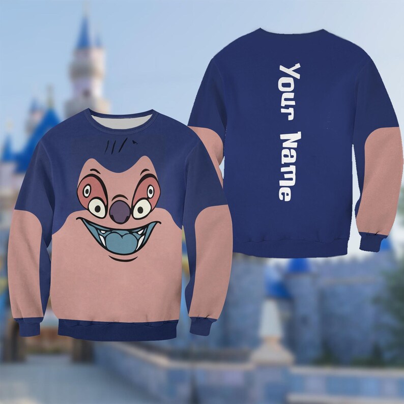 Personalize Lilo And Stitch 3D Costume Outfit, Jumba Jookiba Cosplay Costume Hoodie, Cartoon Character Halloween All Over Print Clothing Bild 3