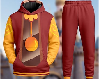 Cogsworth Costume T-Shirt, Beauty And The Beast Halloween Cosplay Costume 3D Hoodie, Cogsworth Clock Summer Trip Costume Tee