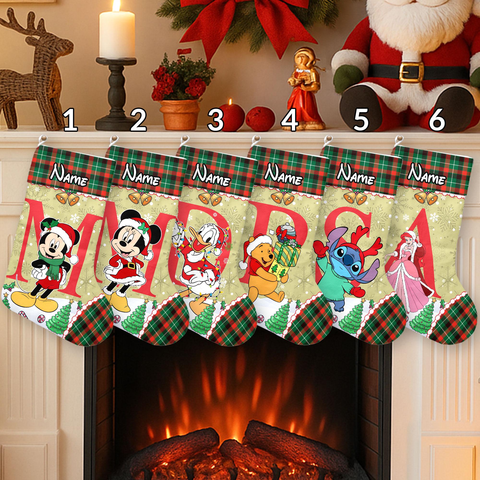 Discover Personalized Disney Alphabet Christmas Stockings, Mickey Mouse and Friends Stockings, Disney Family Christmas Gifts, Lilo & Stitch Socks