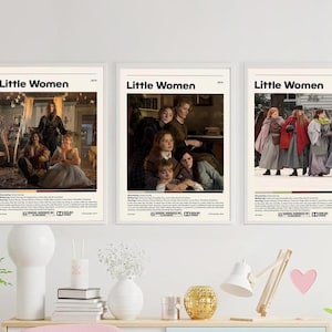 Little Women 2019 Period Drama Film Multiple Style Poster, Jo Meg Beth Amy March Sisters Minimalist Poster, Vintage Art Print Decor Unframed