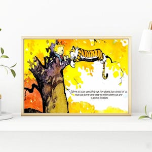Calvin-Hobbes Quote Vintage Posters, Hobbes and Friend Cute Comic strip Poster, Calvin-Hobbes Vintage Gift for Kid, Teen, Adult, Book Lovers