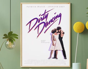 Dirty Dancing 1987 Romance Film Classic Poster, Frances Houseman Johnny Castle Dirty Dancing, Romantic Poster Gifts for Film Fans