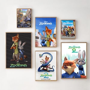 Zoo.topia Movie Poster, Retro Zoo.tropolis Disneyland Film Poster, Nick And Judy Disneyworld Family Trip, Birthday Gift, Christmas Gifts
