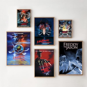 A Nightmare On Elm Street 1988 Horror Movie Multiple Poster, Freddy Krueger Vintage Poster, Jason Voorhees, Kristen Parker, Halloween Gifts