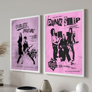 Pink-Slip Freakier-Friday Movie Vintage Poster, Retro Freaky-Friday Band Disneyland Poster, Idea Gift for Film Fans on Birthday, Christmas