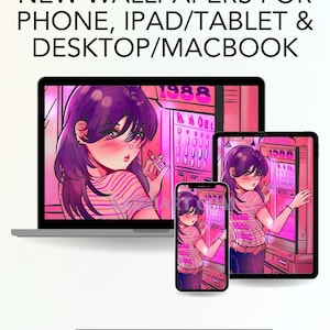 レトロな携帯電話の壁紙、鮮やか、記念日、アニメ、スマートフォン/iPad/Macbookの壁紙セット、美的背景 | Aaimi Art Studio