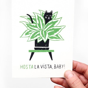Hosta La Vista, schat! - Afscheidskaart met zeefdruk
