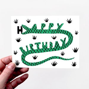 BIRTHDAY SNACK Screen Printed Greeting Card image 1