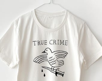 TRUE CRIME (Vintage White) - Screen Printed T-Shirt