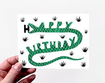 BIRTHDAY SNACK - Screen Printed Greeting Card