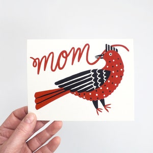 Mama Bird Screen Printed Mother's Day Card image 1