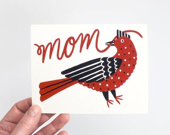 Mama Bird - Screen Printed Mother's Day Card