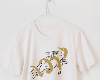 WHITE RABBIT - Screen Printed T-Shirt