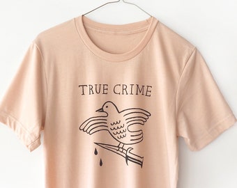TRUE CRIME (Peach) - Screen Printed T-Shirt