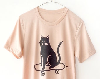 COOL CAT (Peach) - Screen Printed T-Shirt