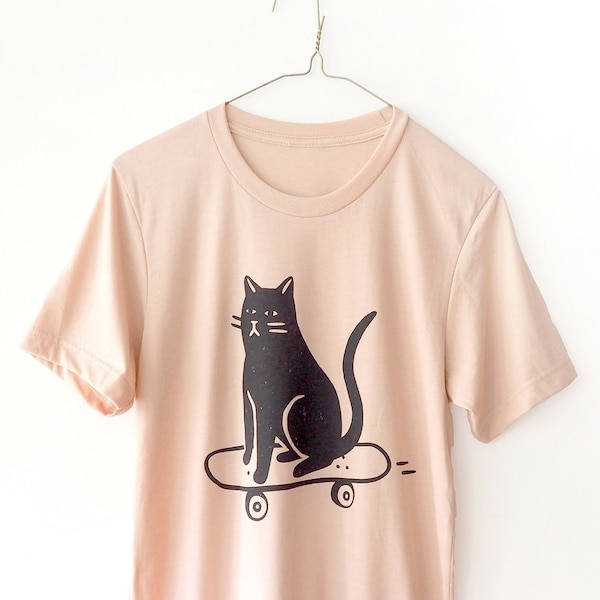 COOL CAT (Peach) - Screen Printed T-Shirt