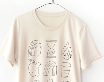 HIEROGLYPHS (Cream) - Screen Printed T-Shirt